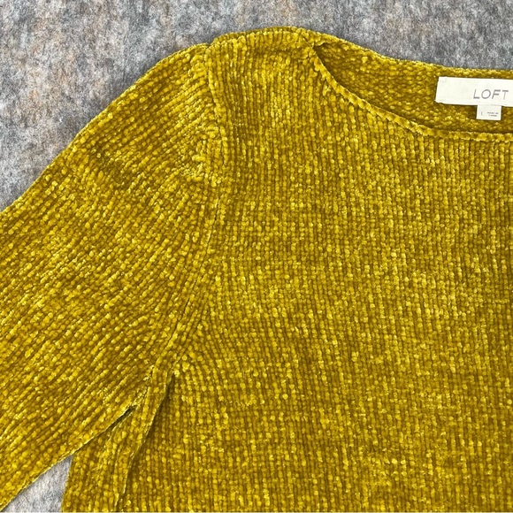 Loft Harvest Gold Chenille Cozy Minimalist Sweater - Sz L - Picture 4 of 13